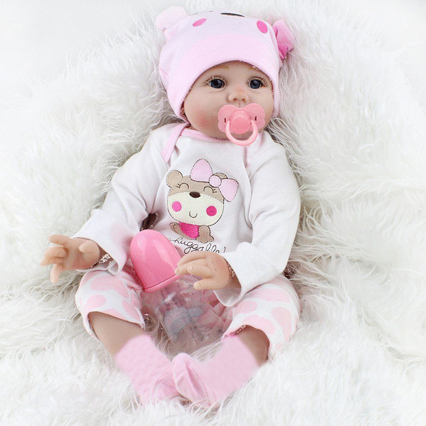6inch Reborn Kit Newborn Baby Doll Plush Doll in White Clothes Xmas Gifts